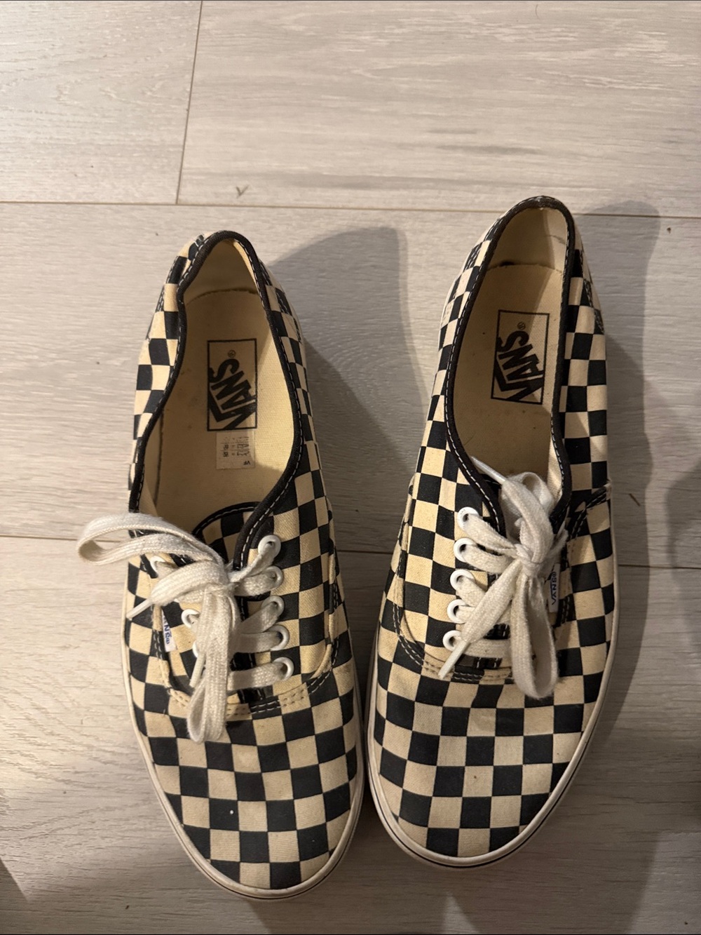 Vans Checkerboard Lace-Up Sneakers in Black and Cream